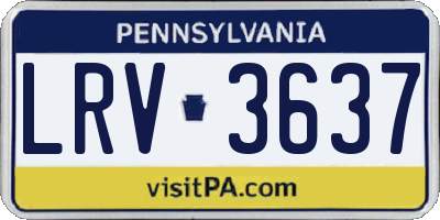PA license plate LRV3637