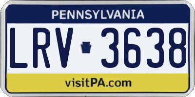 PA license plate LRV3638