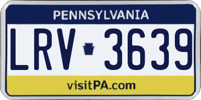 PA license plate LRV3639