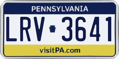 PA license plate LRV3641
