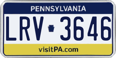 PA license plate LRV3646