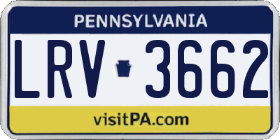 PA license plate LRV3662