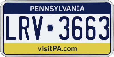 PA license plate LRV3663
