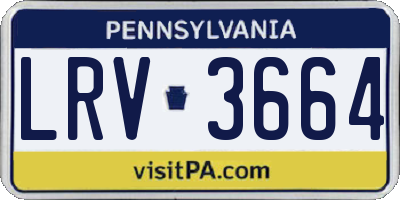 PA license plate LRV3664