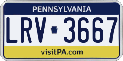 PA license plate LRV3667
