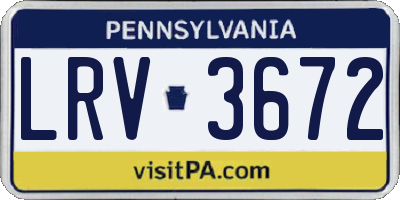 PA license plate LRV3672