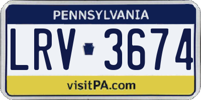 PA license plate LRV3674