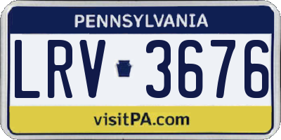 PA license plate LRV3676