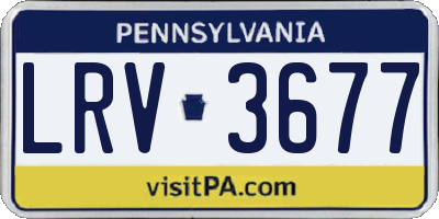 PA license plate LRV3677