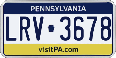 PA license plate LRV3678