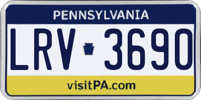 PA license plate LRV3690