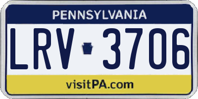 PA license plate LRV3706