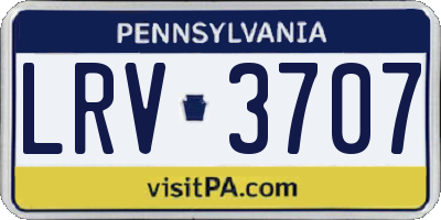 PA license plate LRV3707