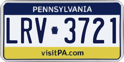 PA license plate LRV3721
