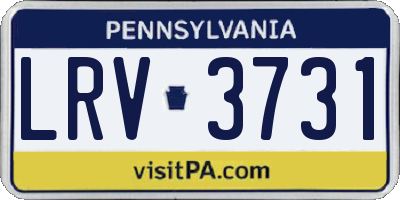 PA license plate LRV3731