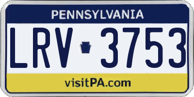 PA license plate LRV3753