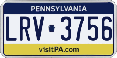 PA license plate LRV3756