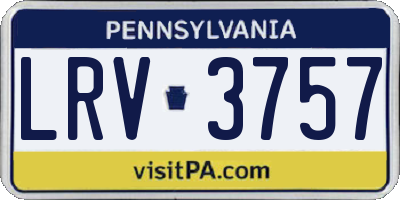 PA license plate LRV3757