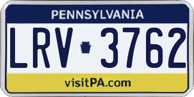 PA license plate LRV3762