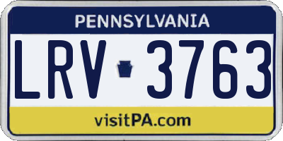 PA license plate LRV3763