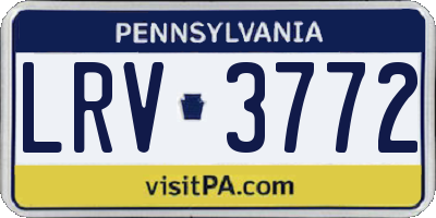 PA license plate LRV3772