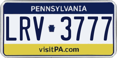 PA license plate LRV3777