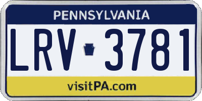 PA license plate LRV3781