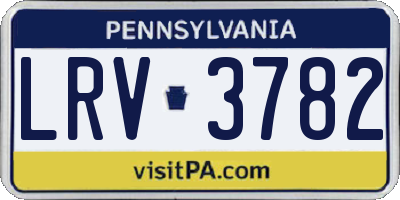 PA license plate LRV3782