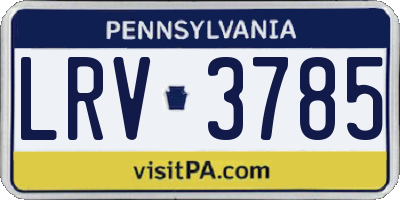PA license plate LRV3785
