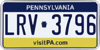 PA license plate LRV3796