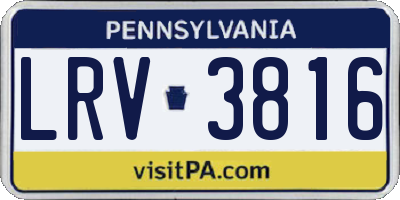 PA license plate LRV3816