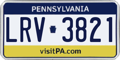PA license plate LRV3821