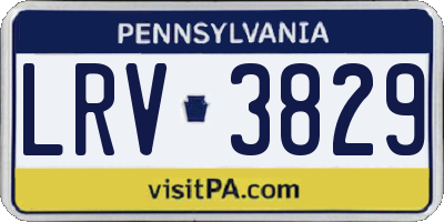 PA license plate LRV3829