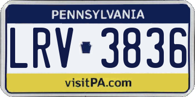 PA license plate LRV3836