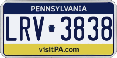 PA license plate LRV3838