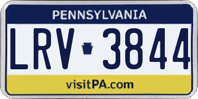 PA license plate LRV3844