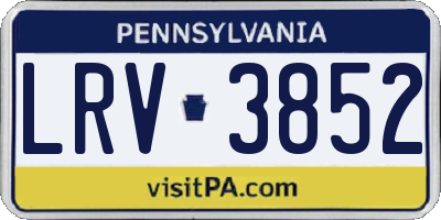 PA license plate LRV3852
