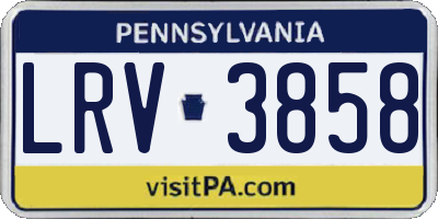 PA license plate LRV3858