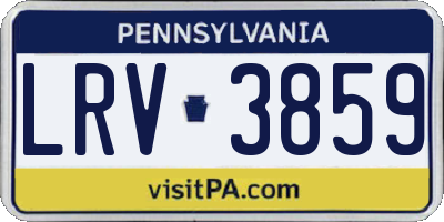 PA license plate LRV3859