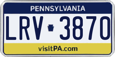PA license plate LRV3870