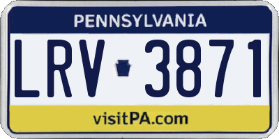PA license plate LRV3871