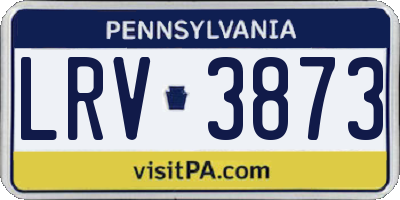 PA license plate LRV3873