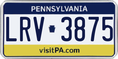 PA license plate LRV3875