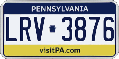 PA license plate LRV3876