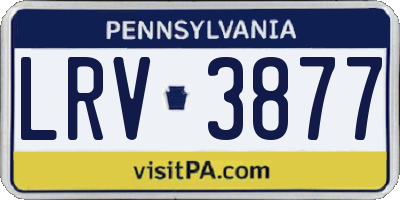 PA license plate LRV3877
