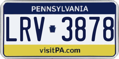 PA license plate LRV3878