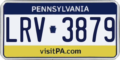 PA license plate LRV3879