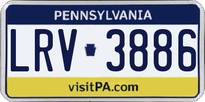 PA license plate LRV3886