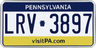 PA license plate LRV3897