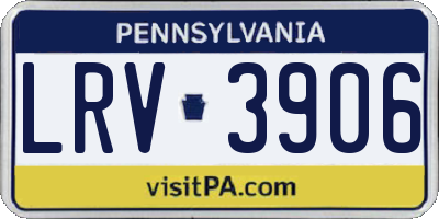PA license plate LRV3906